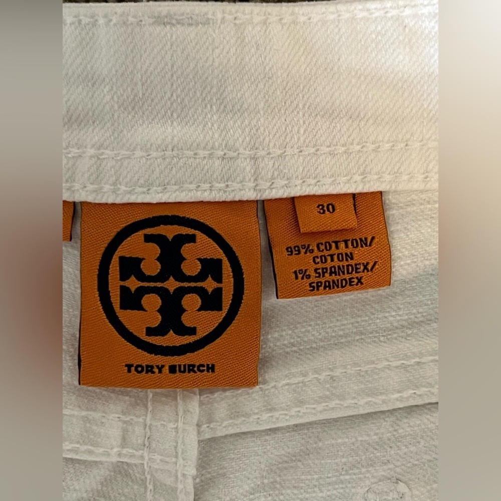 Tory Burch White High Rise Straight Leg Ankle Jeans Size 30 - Picture 5 of 8